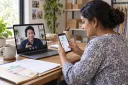 A client checks service level and monthly document status in a phone portal.